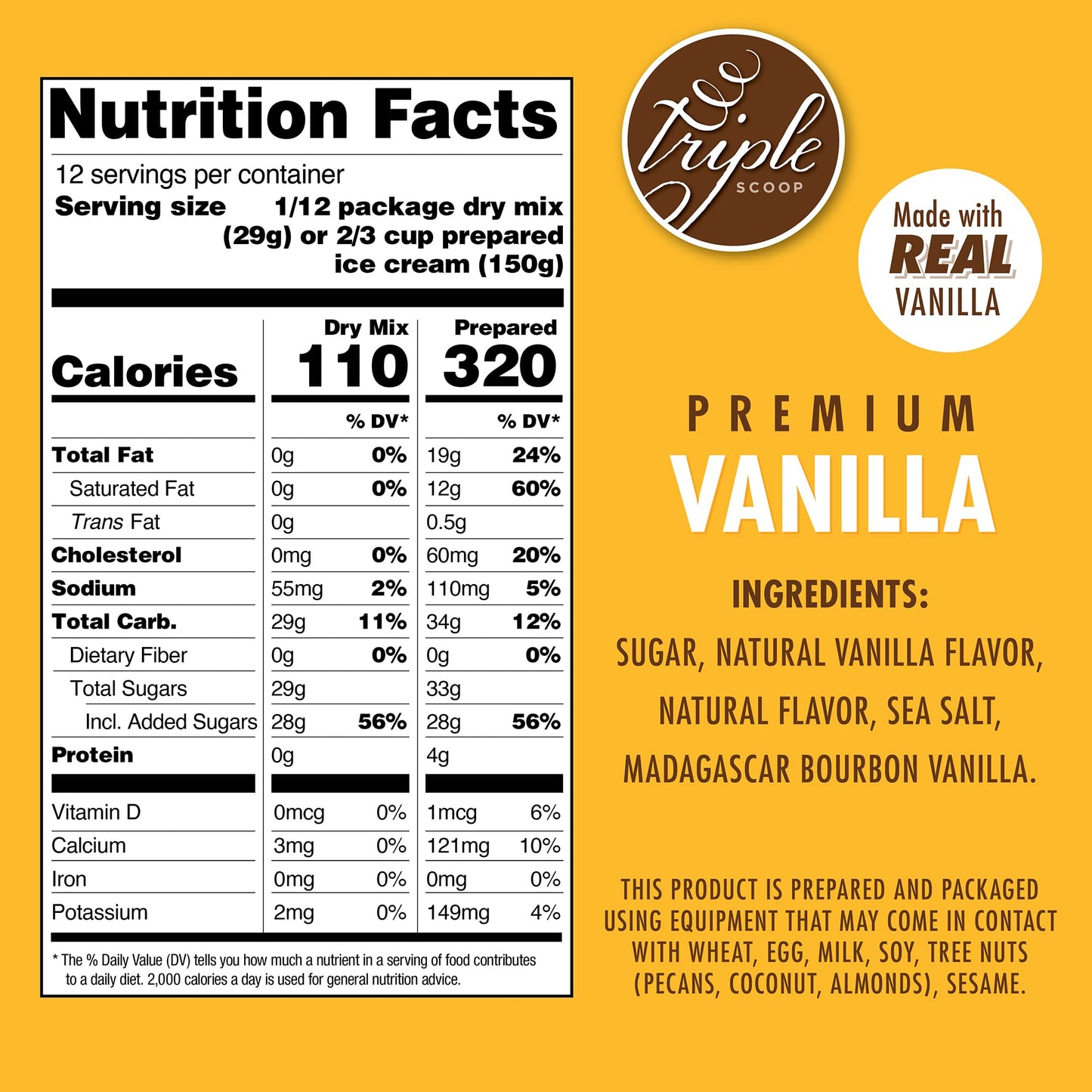 enhanced Ice Cream Starter Mix for ice cream maker. Simple  easy  delicious. From gourmet mix to maker in 5 minutes. Makes 2 creamy quarts. Made in USA. (1 box) (Vanilla)