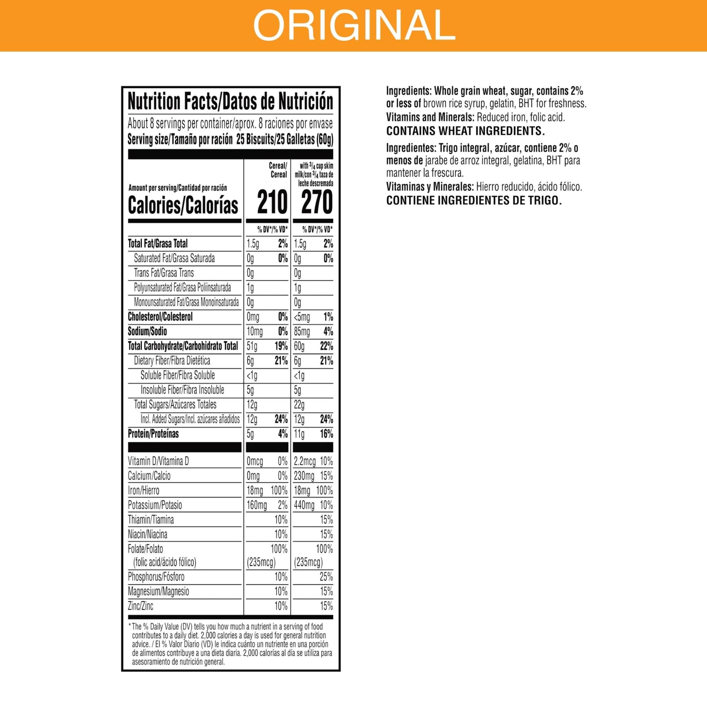 Kellogg'S Frosted Mini-Wheats Cold Breakfast Cereal, High-Fiber, Whole Grain, Original, 18Oz Box (1 Box)