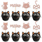 YCTHUNFISH Cat Cake Toppers - 24 Pc Black Glitter Cupcake Decorations - Small - Meow Rose Gold