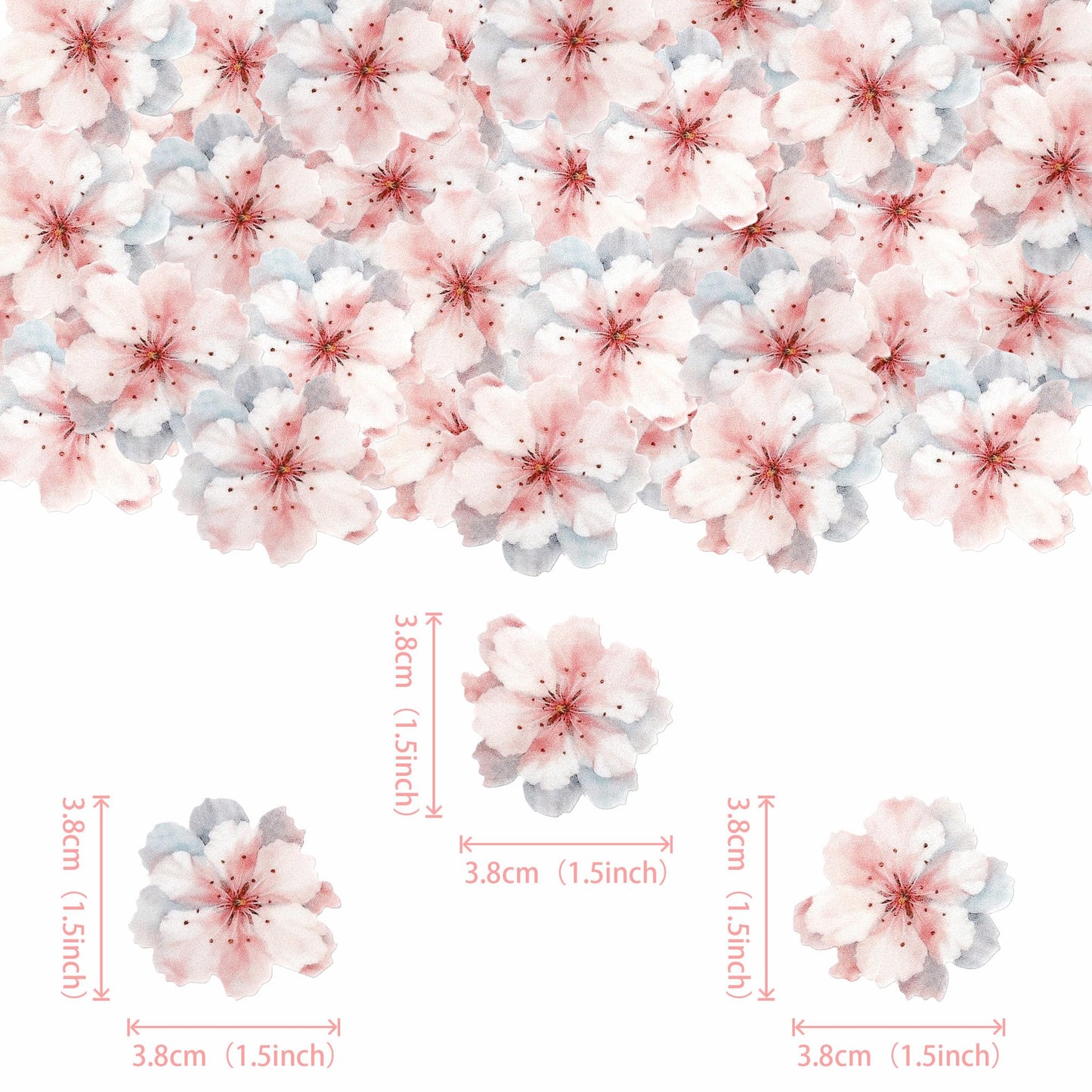 40 Pcs Edible Cherry Blossoms Cake Decorations Edible Cherry Blossoms Cupcake Toppers Wafer Paper Flowers Cake Toppers For Baby