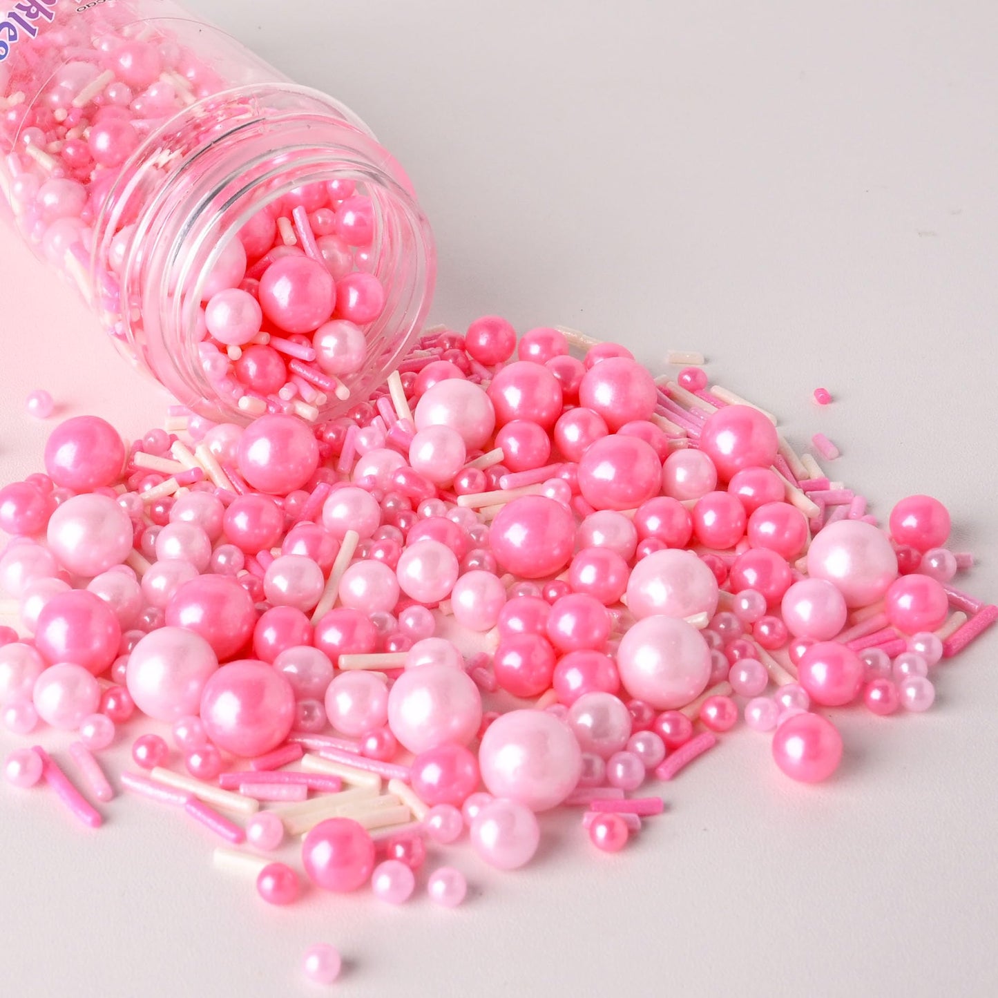 Trunahcao Edible Pink Sprinkles Jimmies Mix for Cakes, Cookies, Ice Cream, Baking, Cupcake Decoration
