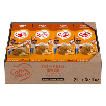 Nestle Coffee mate Coffee Creamer, Pumpkin Spice, Liquid Creamer Singles, Non Dairy, No Refrigeration, 0.375 fl oz Tubs (Pack of