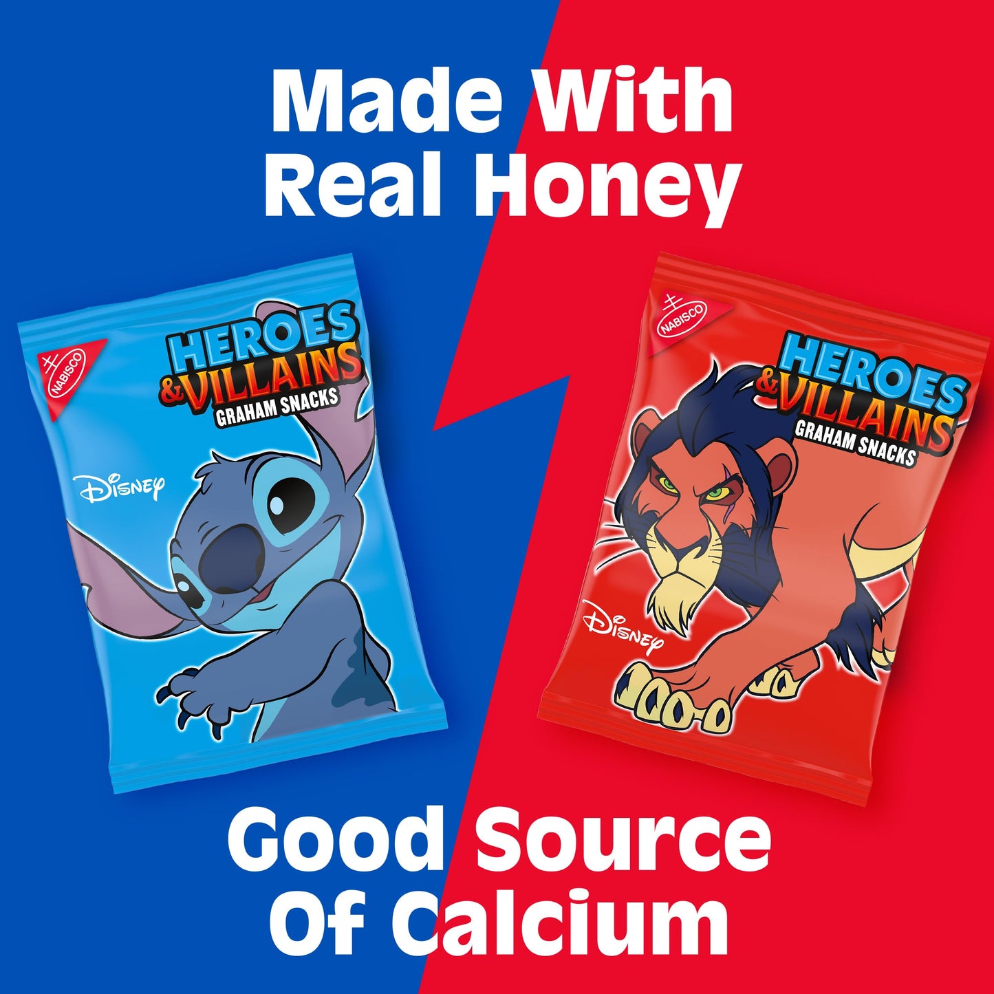 Disney Heroes and Villains Graham Snacks, Custom Cookies Variety Pack, 10-1 oz Kids Snack Packs