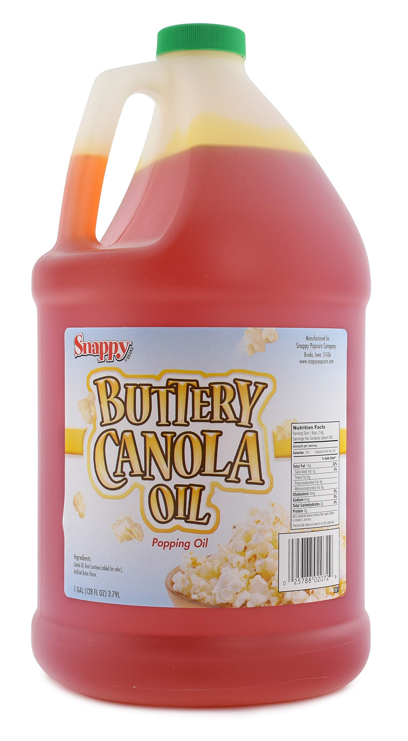 Snappy Buttery Canola Popcorn Oil, 1 Gallon, 4 Pack