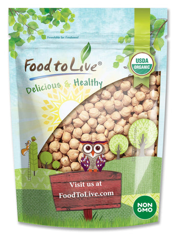 Food To Live Organic Garbanzo Beans, 1 Pound – Dried Chickpeas, Non-Gmo, Kosher, Raw, Sproutable, Bulk