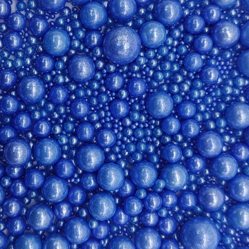 Edible Royal Blue Sugar Pearls Sprinkles Candy Mix Size Pearls Cake Decorations Cupcake Toppers Decorating Perfect For Wedding P