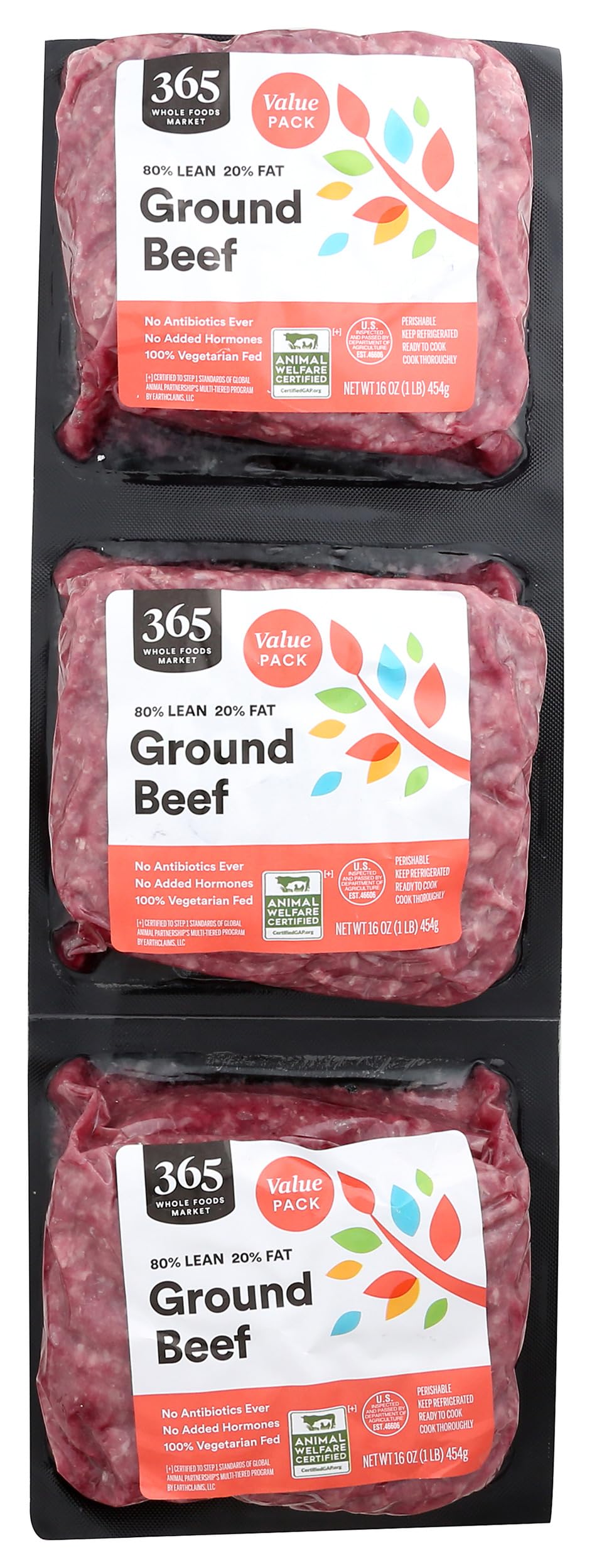 365 By Whole Foods Market, Ground Beef 80% Lean/20% Fat, 48 Ounce