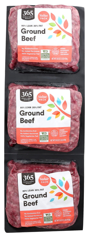365 By Whole Foods Market, Ground Beef 80% Lean/20% Fat, 48 Ounce