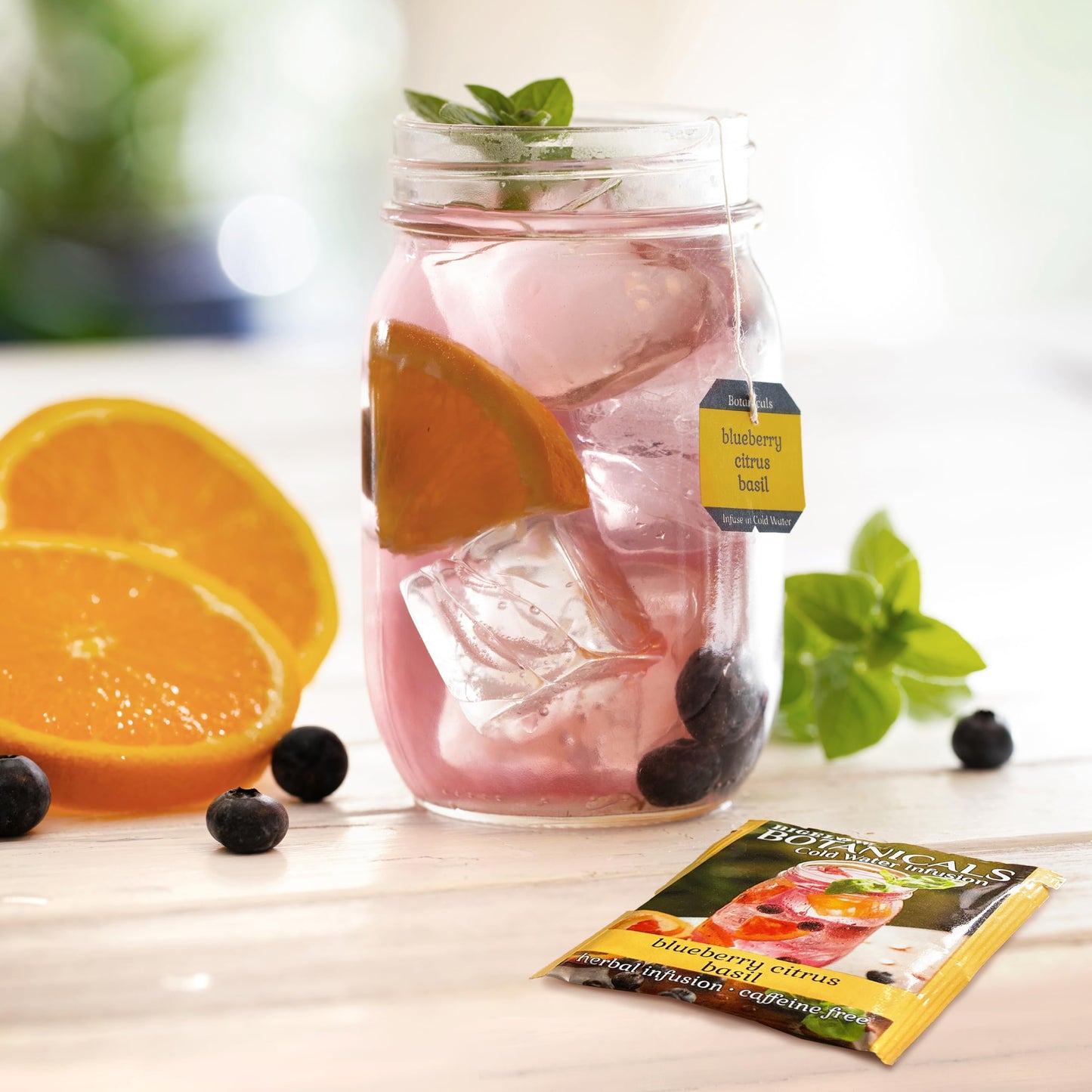 Bigelow Tea Cold Water Infusion Herbal Tea, Blueberry Citrus, Caffeine Free, 18 Count Box (Pack of 6), Natural