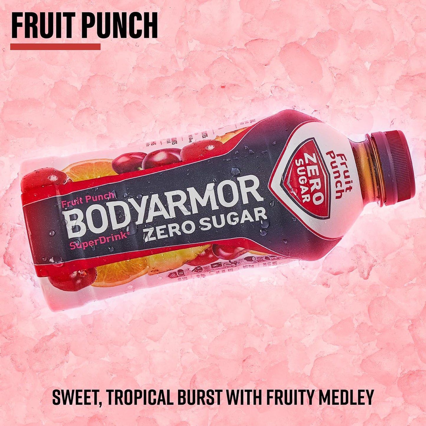 BODYprotective covering ZERO Sugar Fruit Punch Sports Drink - Low-Calorie, Natural Flavors, 20 fl oz (Pack of 6)