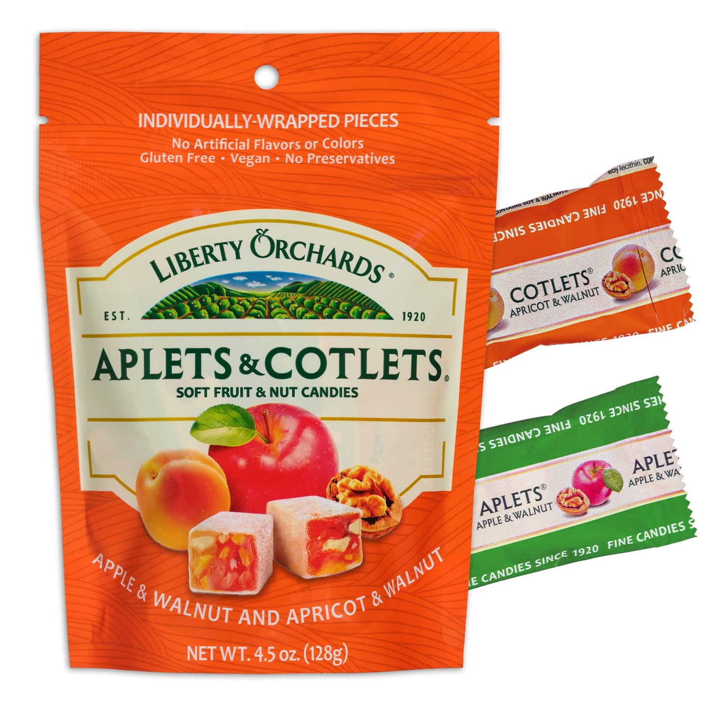 Liberty Orchards New Aplets & Cotlets Package! - Vegan Turkish Delight 4.5Oz