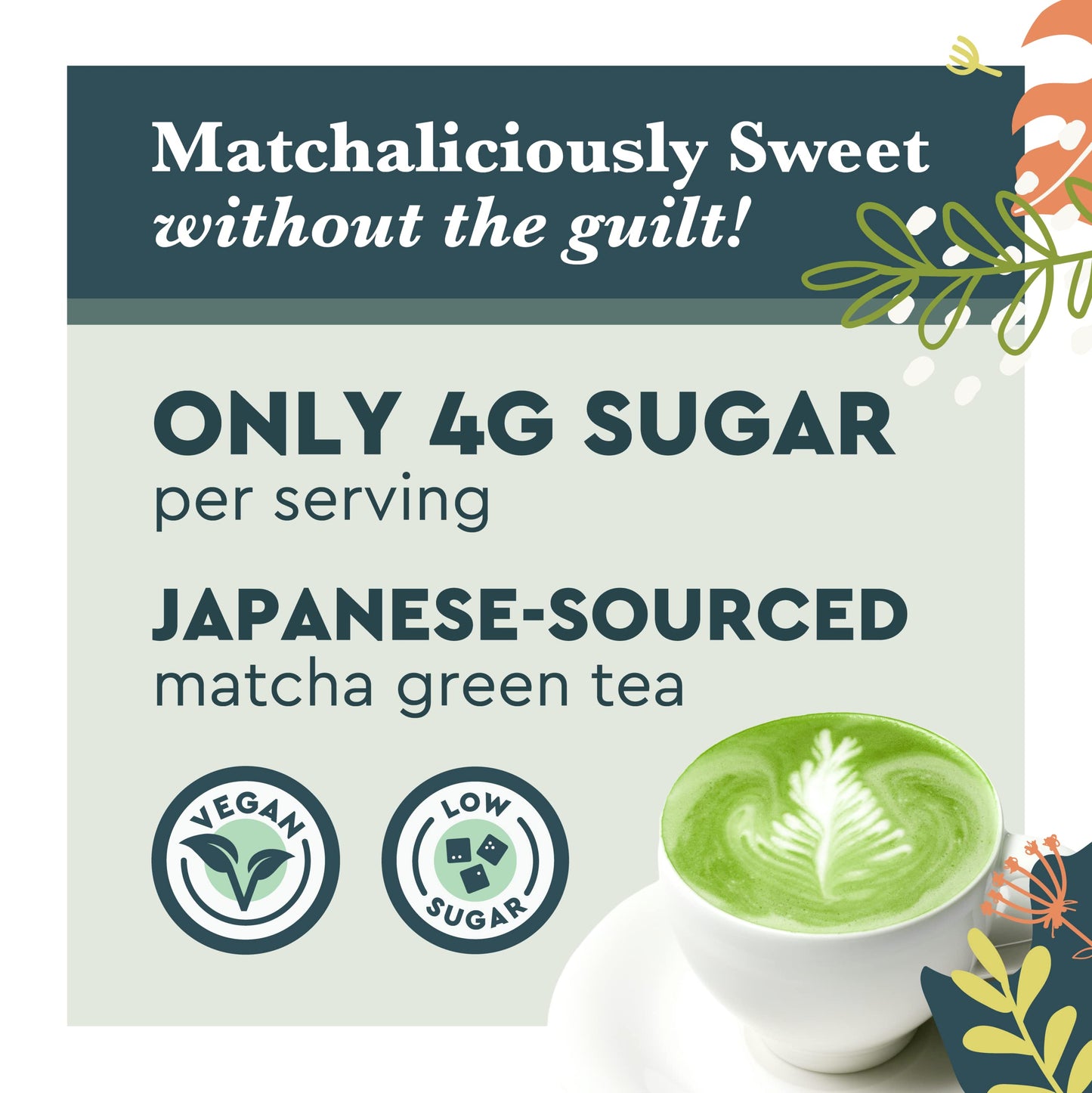 Matchalicious Japanese Matcha Powder, Sweetened Green Tea Powder Vegan, Gluten Free, Low Sugar, For Baking, Lattes, Smoothies, A
