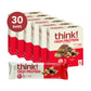 think! Protein Bars, Chunky Peanut Butter, Gluten Free, Kosher, 2.1 Oz, 30 Count, Brown