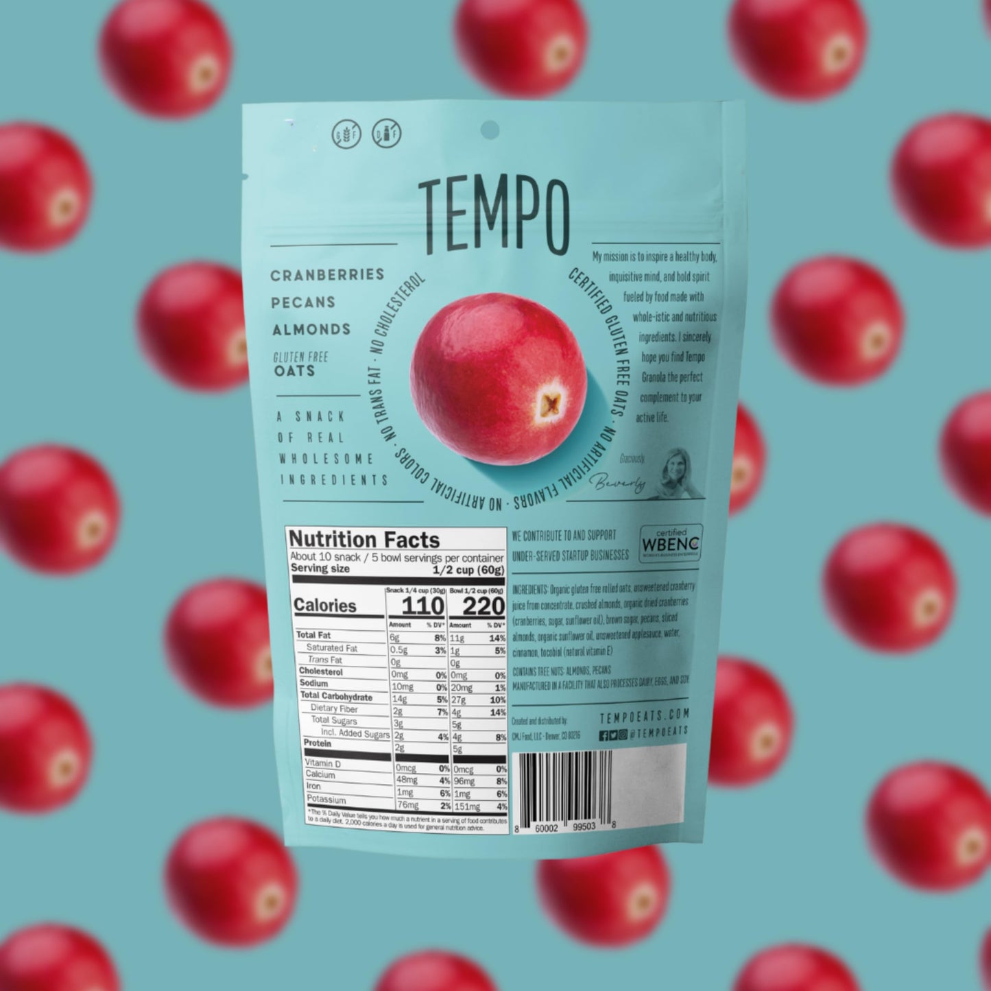 Tempo Granola Cluster Variety Pack - Dark Chocolate, Cranberry, Apricot - Vegan, Gluten Free, Oats, Low Sugar, Vegan, Dairy Free