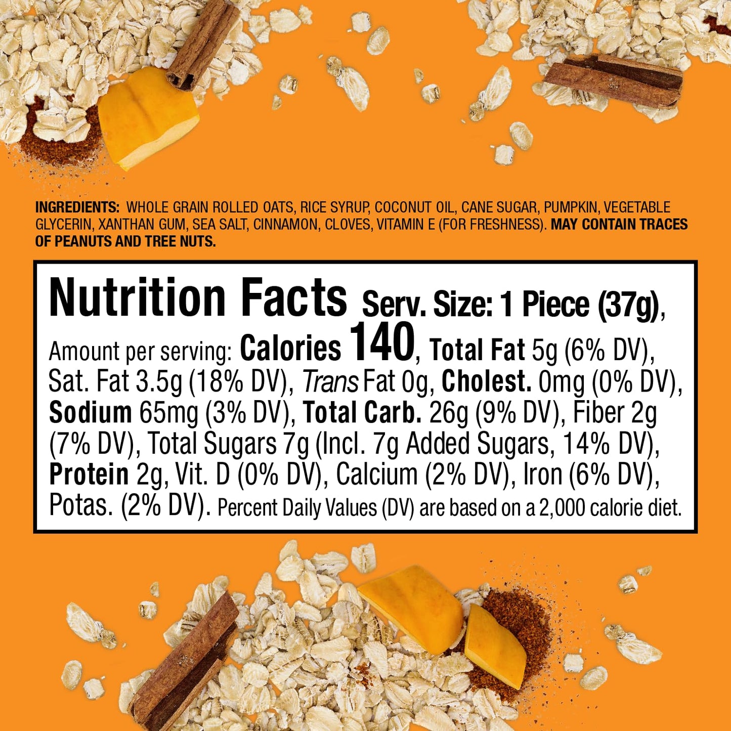 Bobos Pumpkin Spice Oat Bite, 30 Pack (1.3 oz Each), Healthy Gluten-Free Snack
