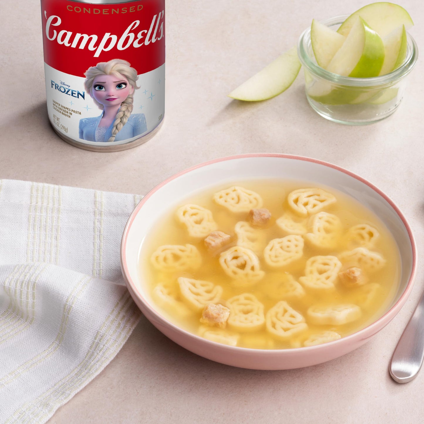 Campbells Condensed Kids Soup, Disney Frozen Souper Shapes Pasta With Chicken In Chicken Broth, 10.5 Oz Can