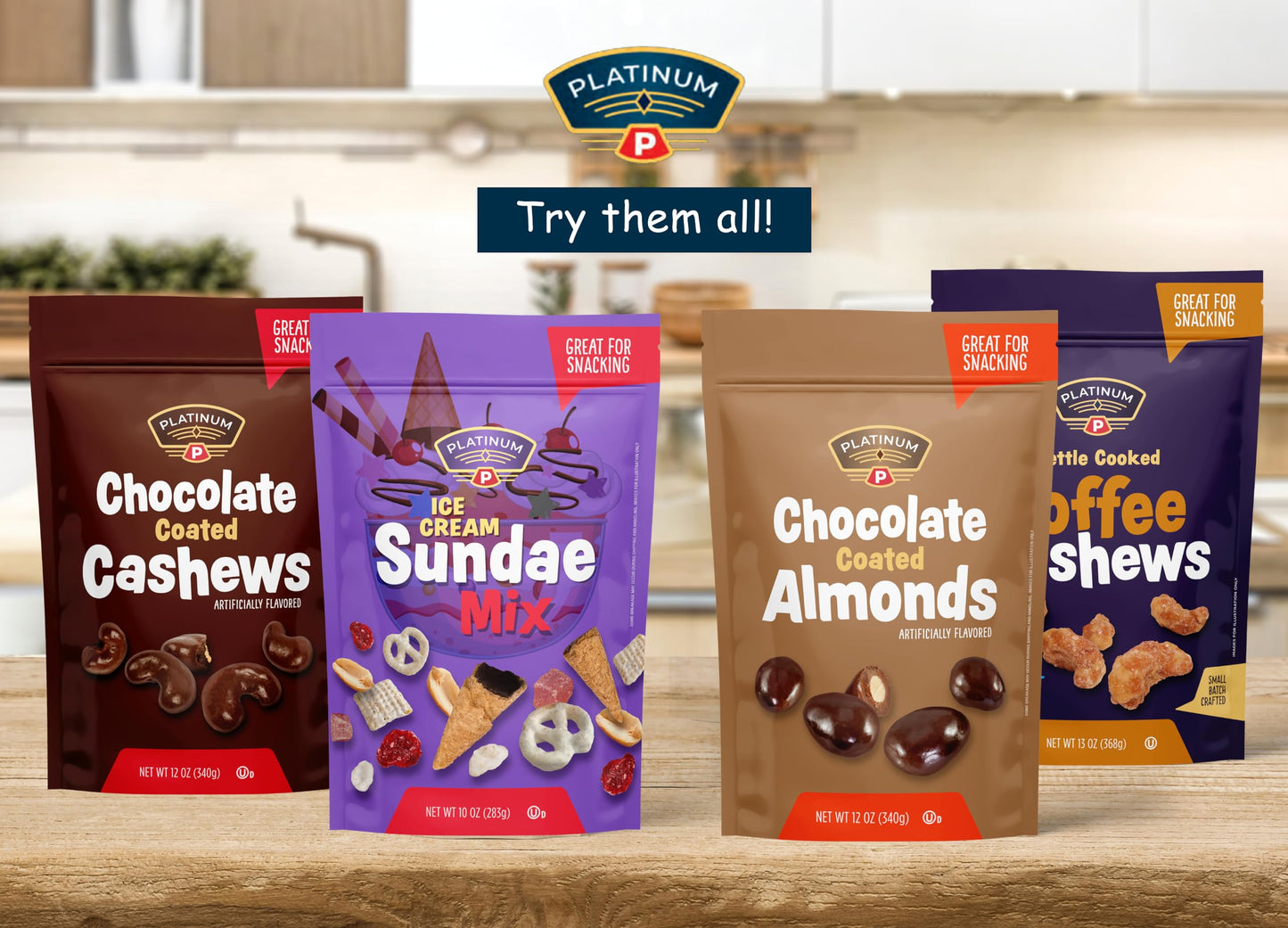 Platinum Ice Cream Sundae Trail Mix - A Decadent Blend Of Nuts, Dried Fruits, Dark Chocolate Waffle Cones, Yogurt Pretzels & Cor