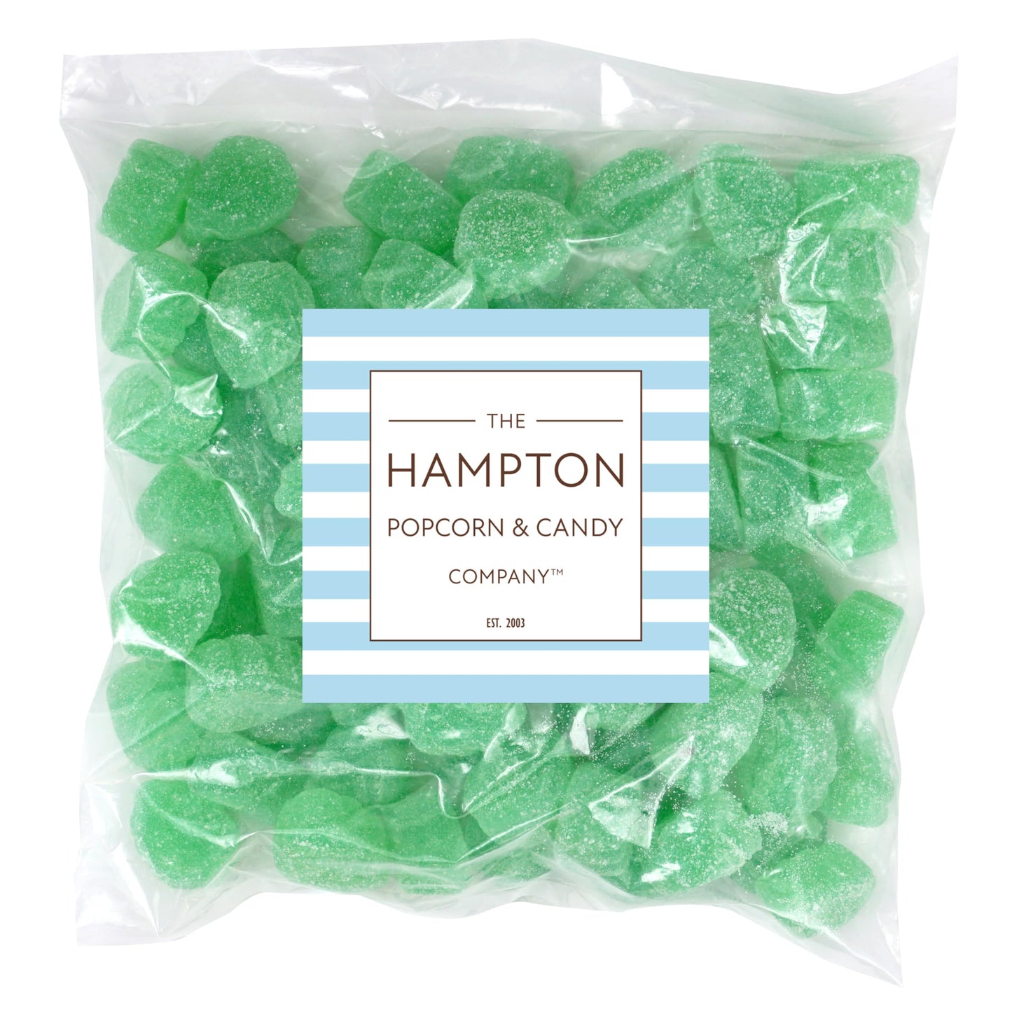 Spearmint Leaves, 2 Pound Bulk Bag Gummy Spearmint Candy Leaves, Green Candy, The Hampton Candy Company