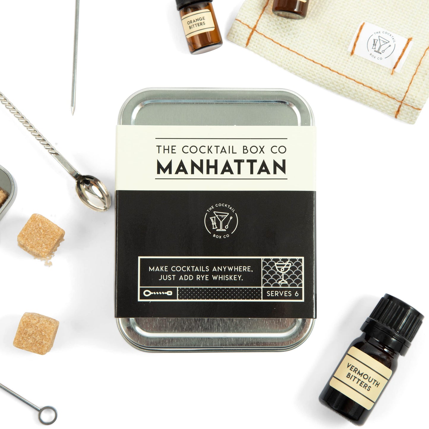 The Cocktail Box Co. Manhattan Cocktail Kit - Stainless Steel - 1 Kit - Handcrafted Gifts for Him or Her