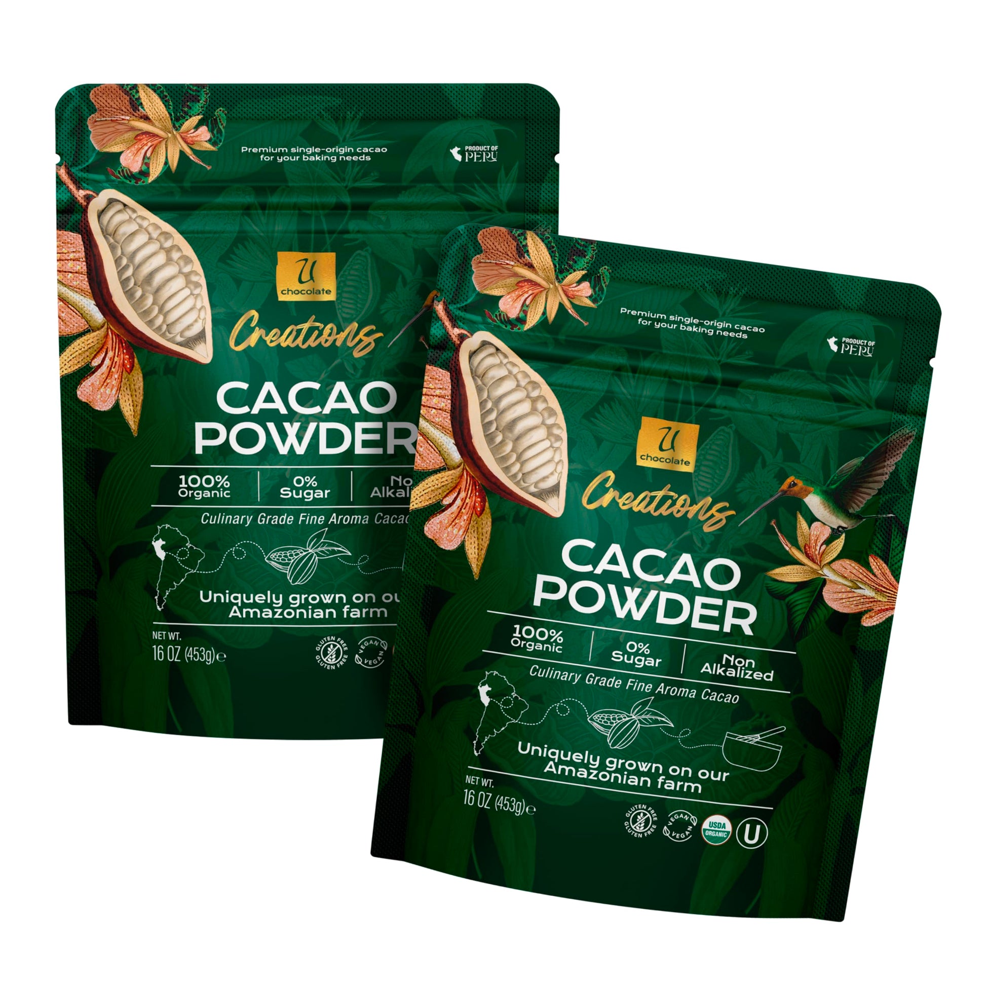 U Chocolate Creations Cacao Powder (2 Bags (32 Oz))