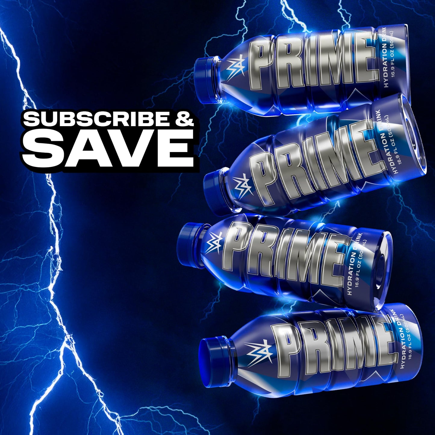 PRIME Hydration  WWE Sports Drinks  Electrolyte Enhanced for Replenishing Fluids  250mg BCAAs  B Vitamins  Antioxidants  Low Sugar  16.9 Fl Oz  12 Pack