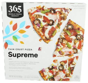365 By Whole Foods Market, Supreme Thin Crust Pizza, 14.5 Ounce