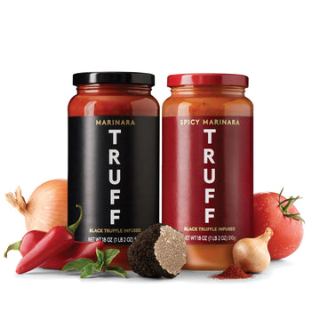 Truff Pasta Sauce Bundle, Black Truffle Marinara And Spicy Marinara | Flavorful Pair Of Regular And Spicy Tomato Sauce For Pasta, Pizza, And More | Non-Gmo, Vegan, Bundle Of 2