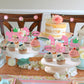 Ercadio Cupcake Toppers, 24 PCS Pink Cardstock Happy Birthday Party Supplies
