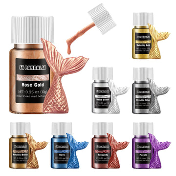 Edible Glitter Paint - Metallic Cake Paint Food Decorative Liquid Luster Dust with Brush for Fonfant Cake, Cookies, Macarons, Gu