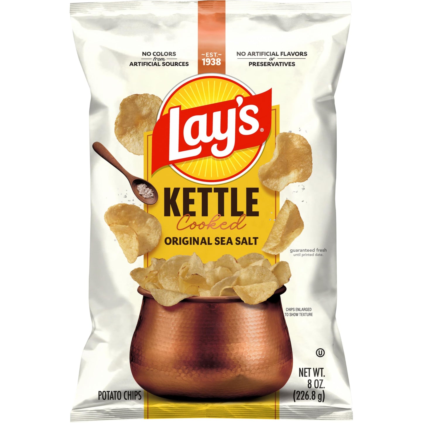 LayS Kettle Cooked Potato Chips, 8 Oz