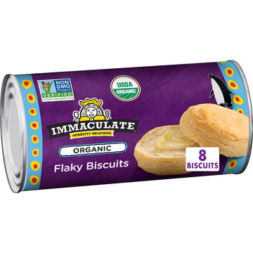 Immaculate Baking Organic Flaky Biscuits, Refrigerated Dough, 8 Biscuits, 16 Oz.