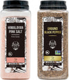 Soeos Himalayan Pink Salt Fine 39 oz + Organic Ground Black Pepper 18 oz, Salt and Pepper for Grinder Refill