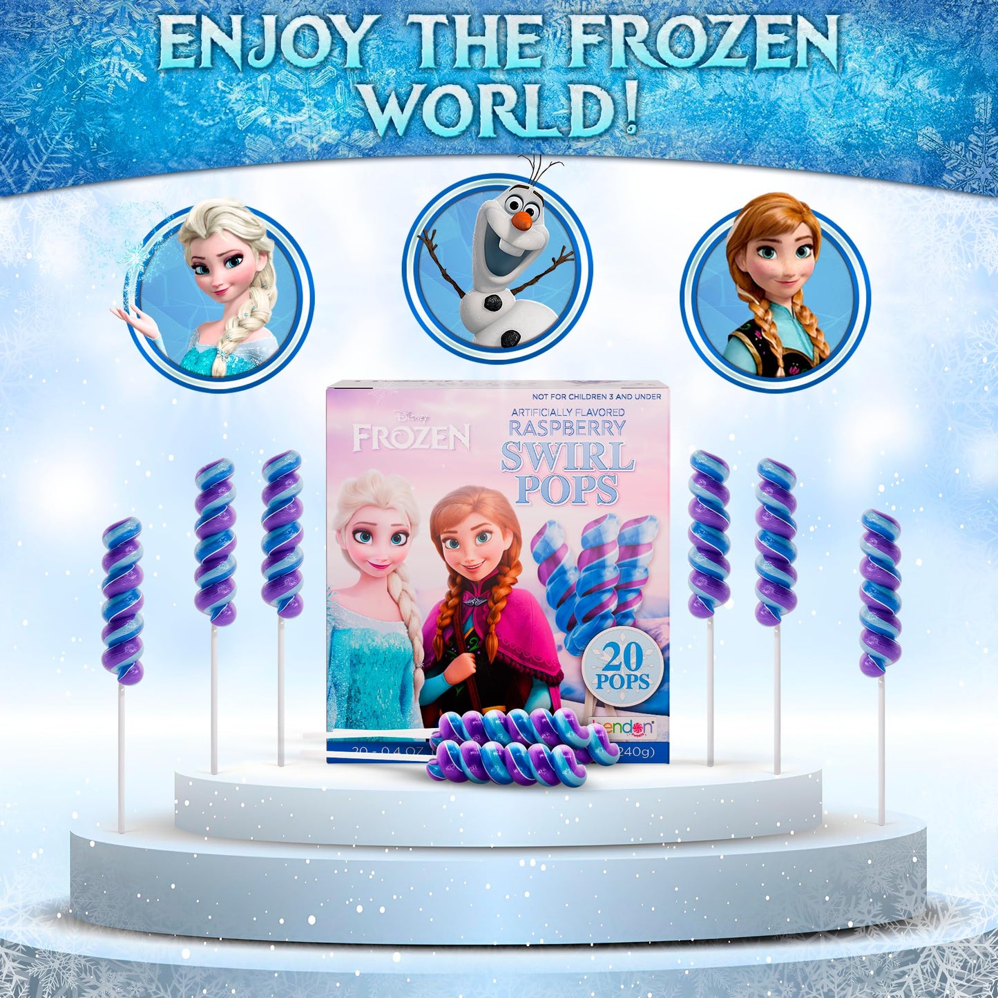 Disney Frozen Swirl Lollipops 20pk- Frozen Candy For Disney Frozen Party Favors & Frozen Party Decorations - Elsa And Anna Froze
