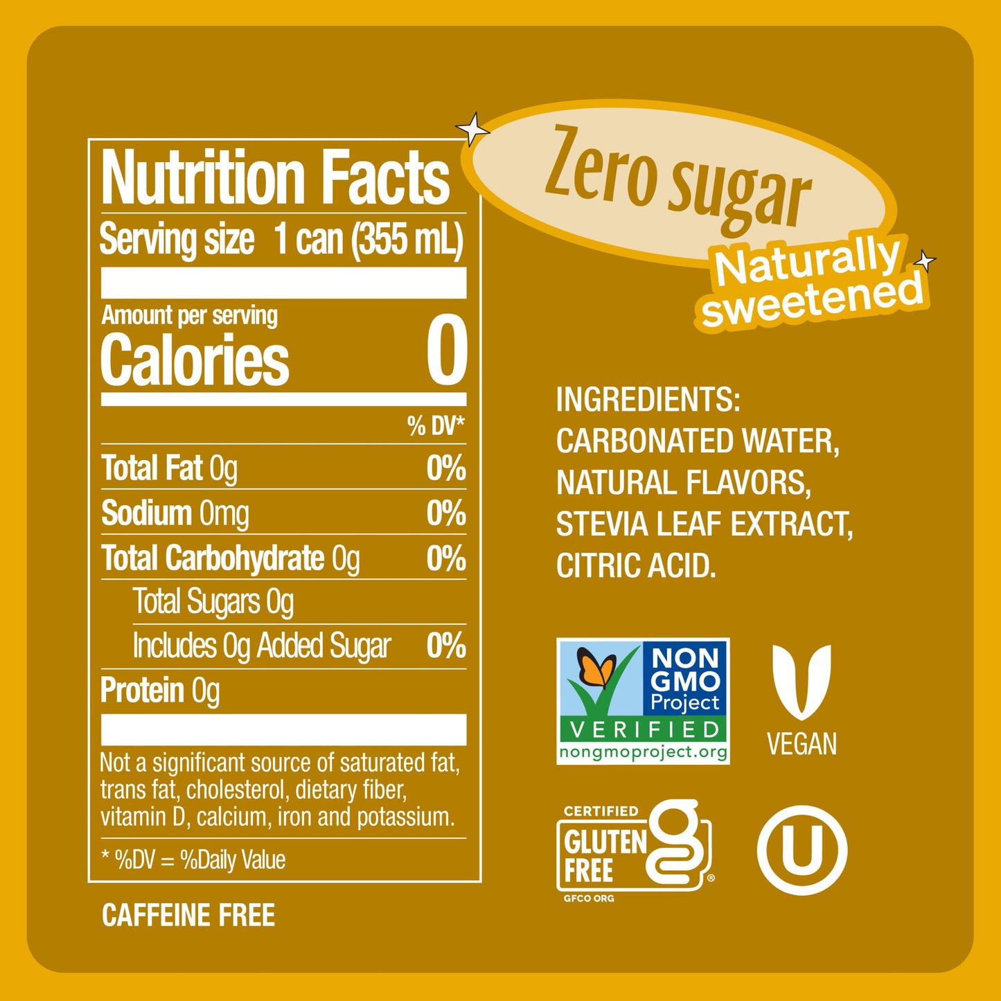 Zevia Zero Sugar Cream Soda, Naturally Sweetened, 12 oz Cans (8-Pack), Non-GMO, Gluten-Free, Vegan