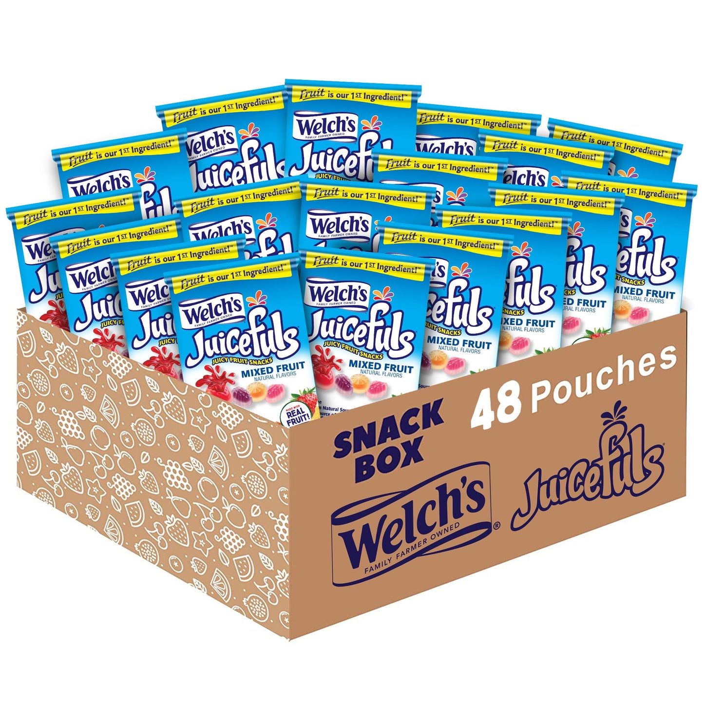 Welch'S Juicefuls Juicy Fruit Snacks, Mixed Fruit, Fruit Gushers, Perfect For School Lunches,Bulk Pack, Gluten Free, Individual