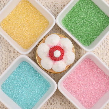 Sanding Sugar Pastel Sprinkles For Cake Decorating, 4 Colors Sparkling Green Yellow Pink Blue Decorating Coarse Sugar Crystals S
