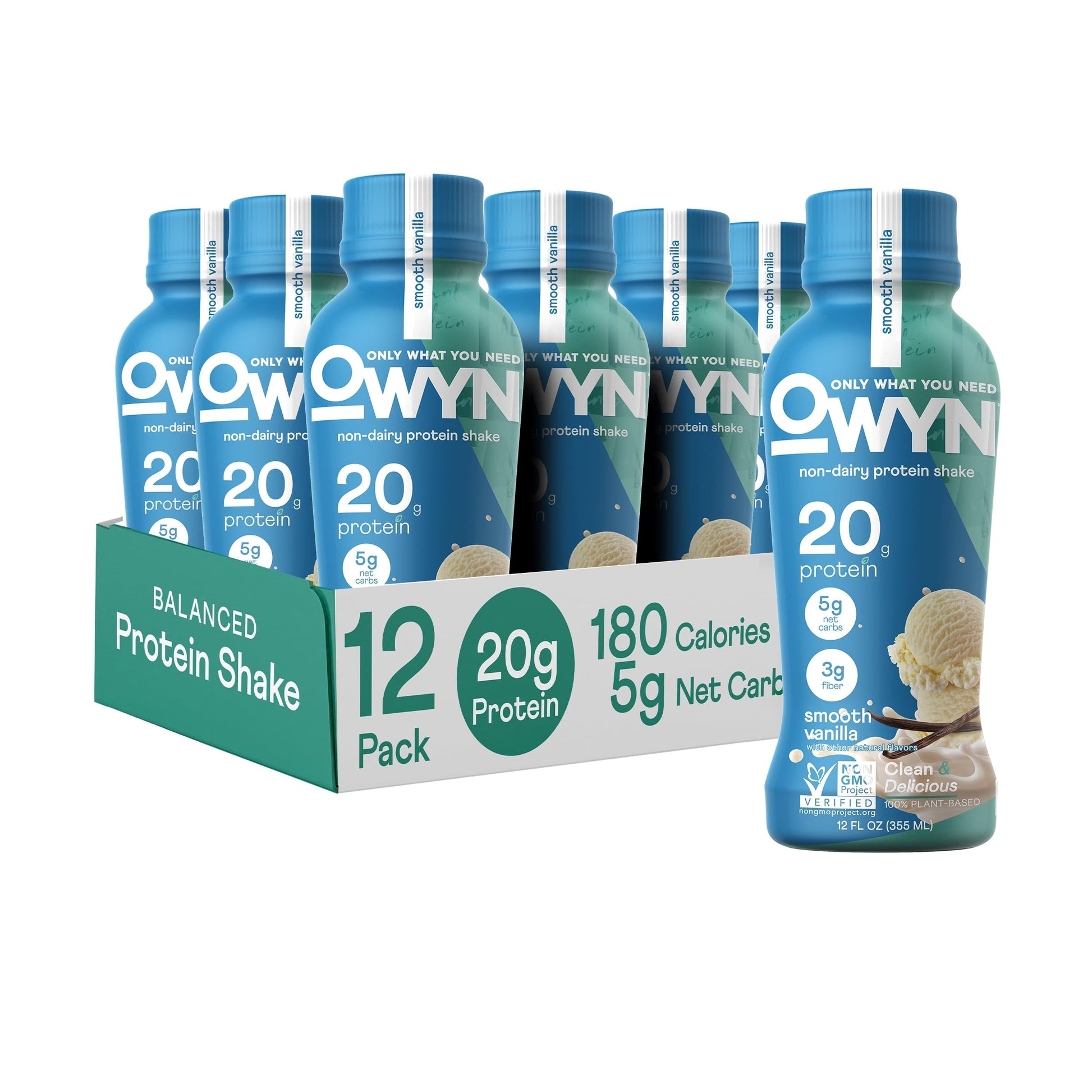 Owyn Only What You Need Plant Based Protein Shake, 20G Vegan Protein From Organic Pumpkin Seed, Flax, Pea Blend, Prebiotic Suppl