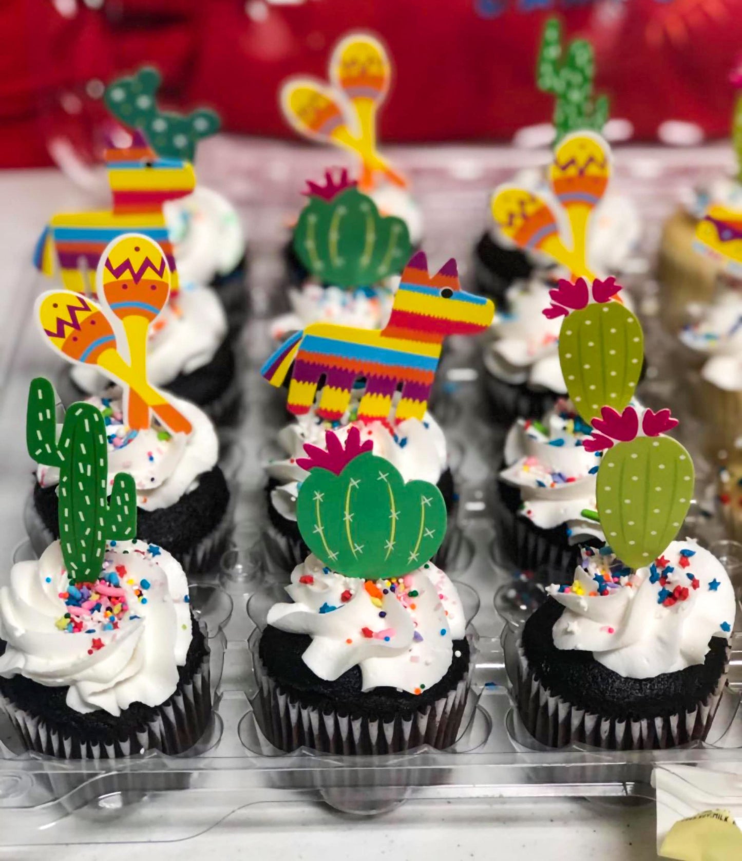 Jevenis 42 Pcs Fiesta Cupcake Toppers Fiesta Party Decoration Cactus Cake Decoration Llama Cupcake Toppers For Taco Bout A Baby