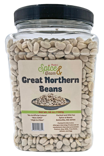 Dasher's Spice & Beans Great Northern Beans | Resealable Jar | Non-GMO | 3 lbs.