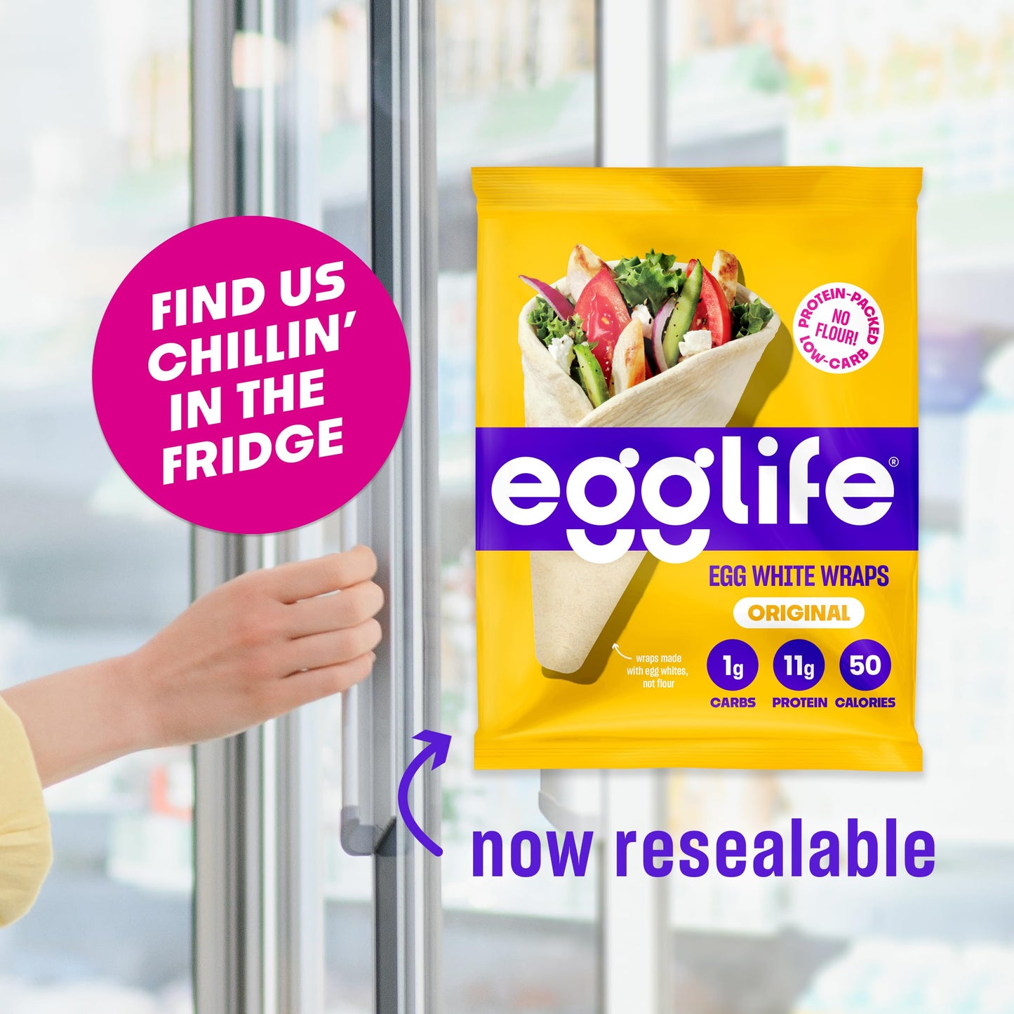 Egglife Original Egg White Wraps - (6 Count) - Refrigerated, Flourless, Gluten Free Wraps - Low Carb Tortilla Alternative