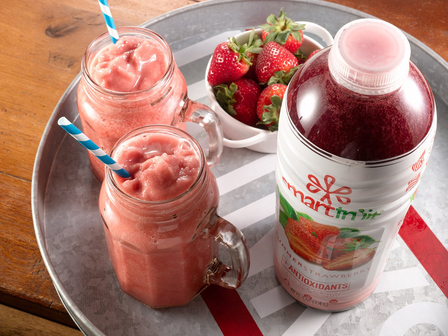 Smartfruit Summer Strawberry + Antioxidants, 100% Real Fruit Pur  e, Non-GMO, No Additives, Vegan - 48 Fl. Oz