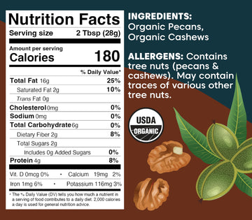 Wilderness Poets, Pecan Butter - Organic, Raw, Bulk Size (64 Ounce - 4 Pound) - Half Gallon Glass Jar