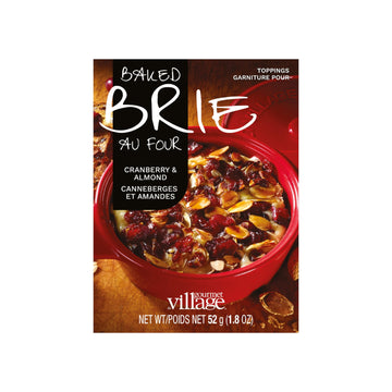 Gourmet du Village Baked Brie Topping Mix - Cranberries & Almonds, Model GBRIECA, 11.51 cm x 2.21 cm x 15.59 cm