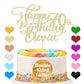 EDSG Customized Cake Topper, Happy Birthday Decoration, Champagne Gold, Any Name, Ages 1st-80th