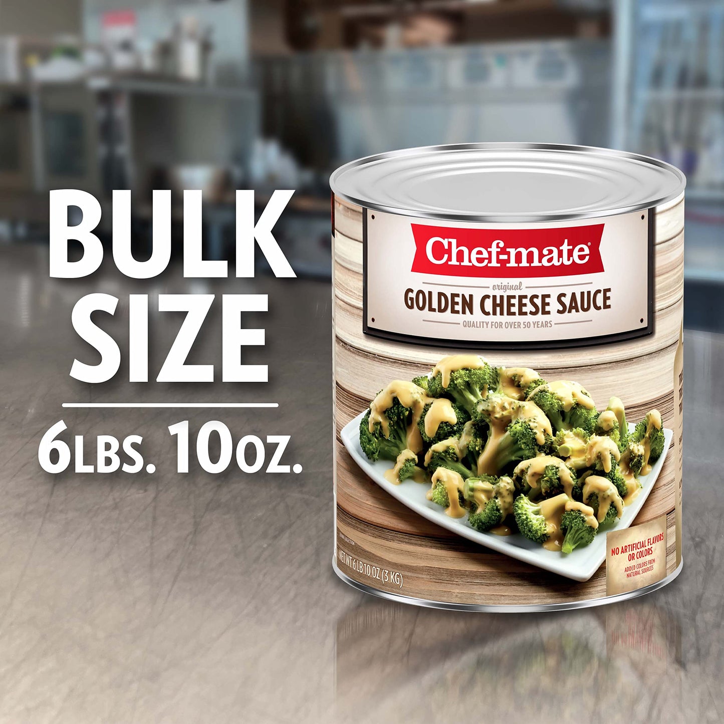 Chef-mate Golden Cheddar Cheese Sauce, Canned Food for Mac and Cheese, 6 lb 10 oz (#10 Can)