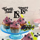 Cyodoos 24Pcs 18th Birthday Cupcake Toppers, Black Glitter, Small, Paper, Model S-PL-8726