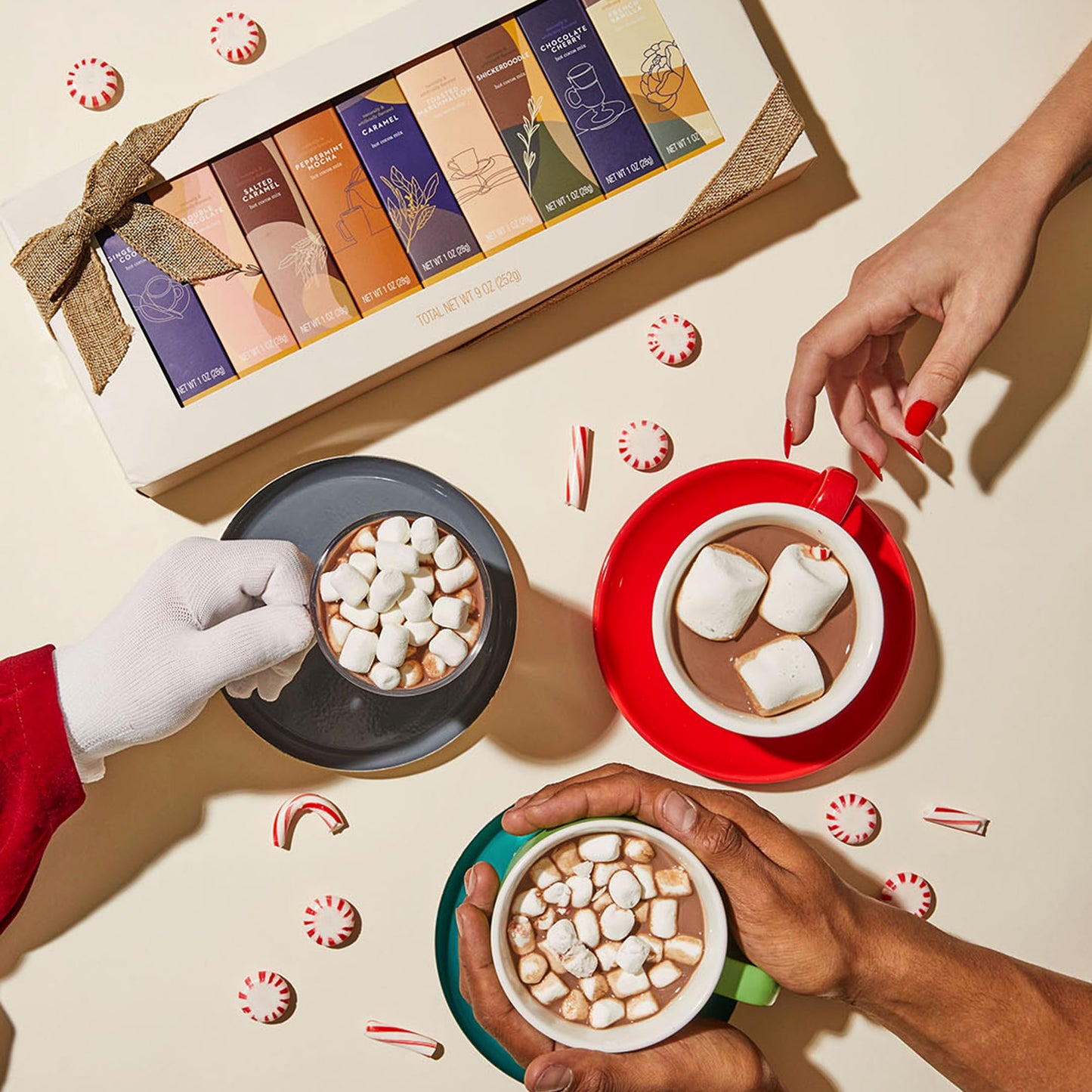 Gourmet Hot Chocolate Gift Set, Flavors Include Salted Caramel, Peppermint, French Vanilla and More, Packaged in Gift Box with B