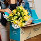 BENCHMARK BOUQUETS - Yellow Roses & Lilies (Glass Vase Included), Next-Day Delivery, Gift Fresh Flowers for Birthday, Anniversar