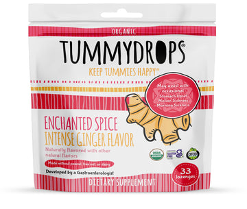 Usda Organic Enchanted Spice Intense Ginger Tummydrops, Gluten Free & Vegan, 33 Organic Ginger Lozenges