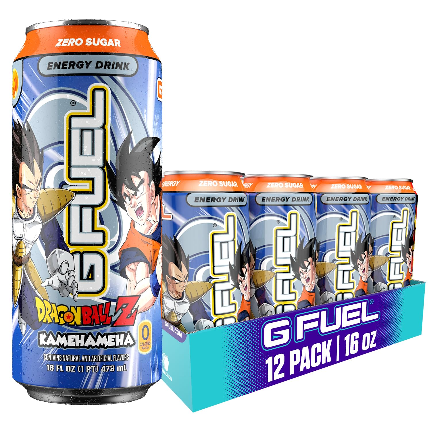 G Fuel Energy Drink, Kamehameha Strawberry Lychee Flavor, 16 oz Can, 12-Pack